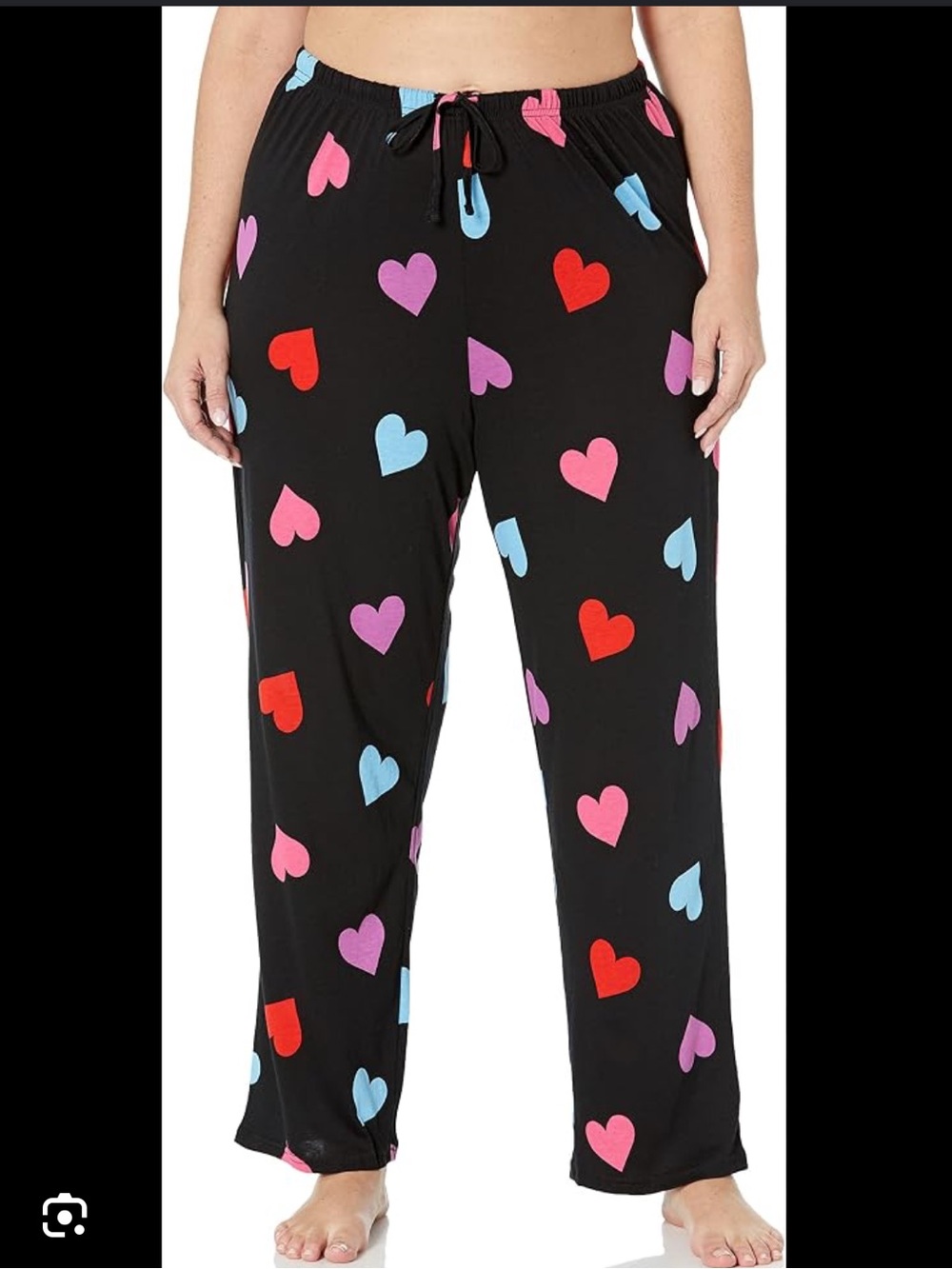 Avenue Plus Size Black Heart-Print Sleep Pants